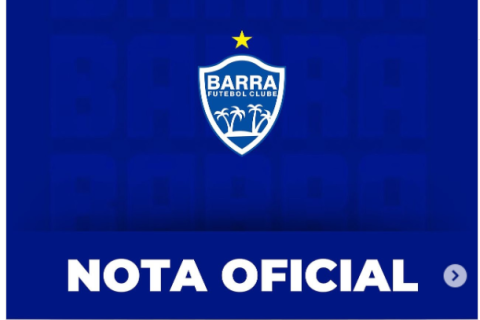 O Barra Futebol Clube, emite Nota Oficial, manifestando sua indignação após conduta do árbitro Bráulio da Silva Machado.