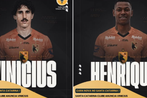 Santa Catarina Clube anuncia Vinicius Castro e Henrique Rodrigues para a Copa Santa Catarina