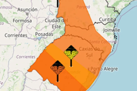 Inmet emite alerta laranja para ventos de 100 km/h no Rio Grande Sul