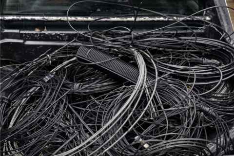 Projeto Limpa Fios retira 120 quilos de cabos em nova etapa na Rua XV de Novembro