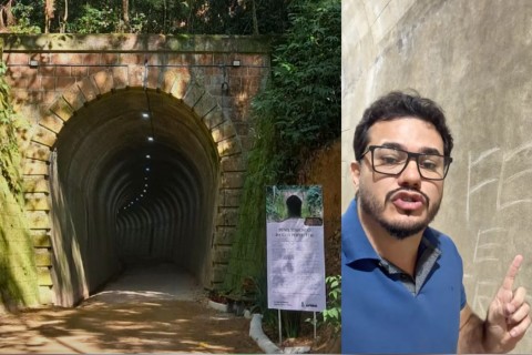Recém-inaugurado, maior túnel ferroviário de SC é alvo de vandalismo e será vigiado 24 horas