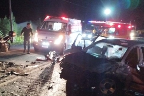 Colisão entre dois veículos deixa motorista gravemente ferido na SC-350, em Aurora